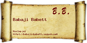 Babaji Babett névjegykártya
